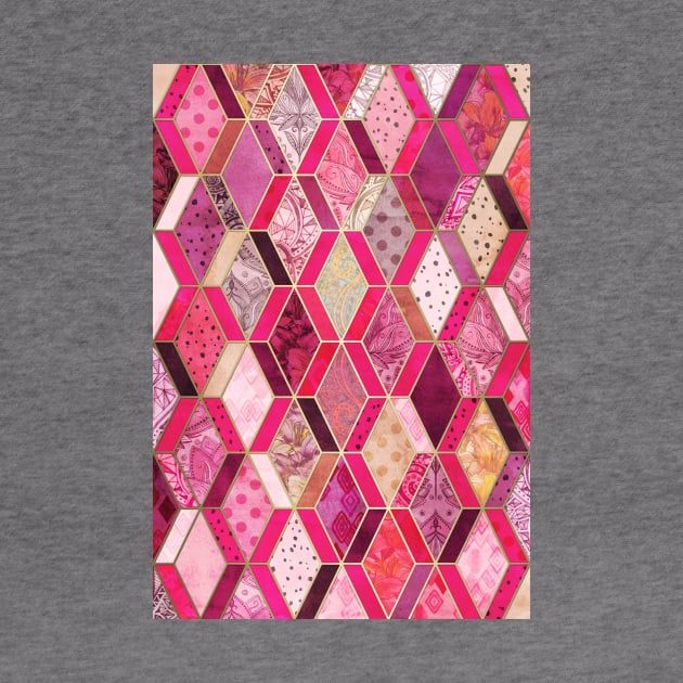 Wild Pink & Pretty Diamond Patchwork Pattern by micklyn